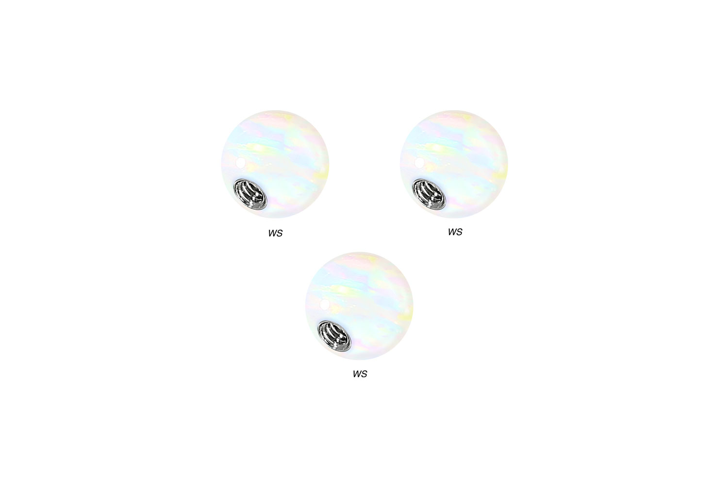 SET Synthetischer Opal Schraubkugel mit Chirurgenstahl-Gewinde von Piercingline